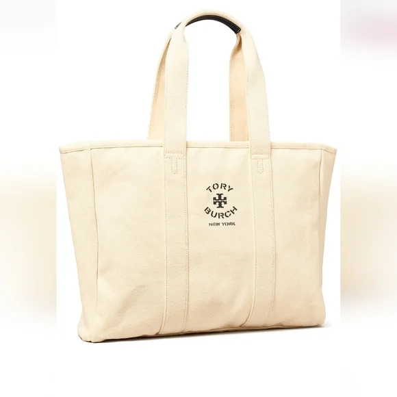 Tory Burch Beige Canvas Tote - Picture 2 of 4